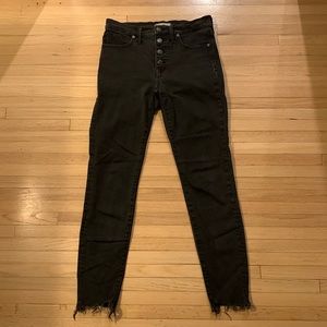 Madewell 9” high rise skinny black denim size 28